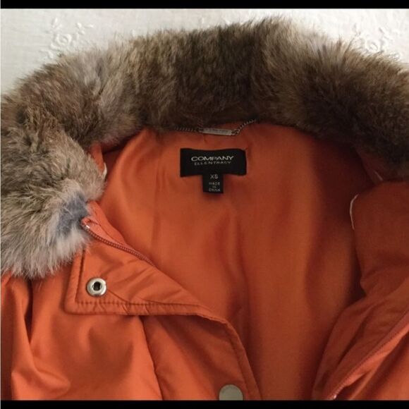 Ellen Tracy Duck Down Puffer Jacket with Chinese Rabbit Fur Collar and Sleeves - Picture 6 of 13